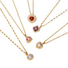 Pendant Necklace Stainless Steel Titanium Steel Geometric Electroplating Purple Square Zircon White Micro Set Zircon Chain