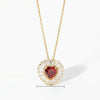 Pendant Necklace Stainless Steel Titanium Steel Geometric Electroplating Purple Square Zircon White Micro Set Zircon Chain