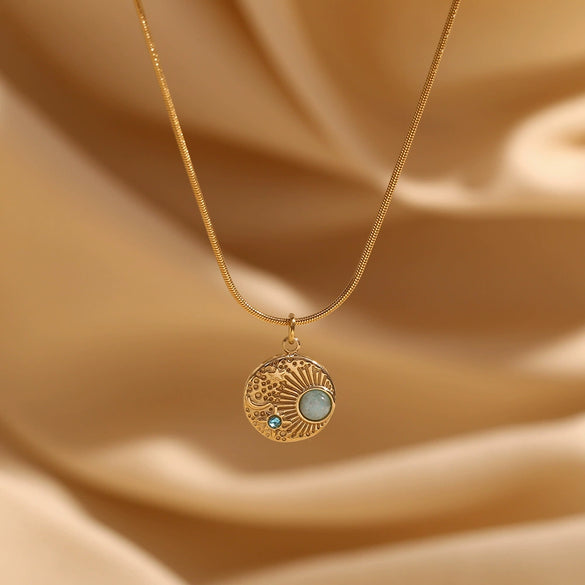 Pendant Necklace Stainless Steel Titanium Steel Geometric Electroplating Star Compasses Point Retro
