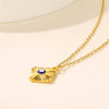 Pendant Necklace Stainless Steel Titanium Steel Geometric Eye Dripping Oil Style For Women