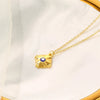 Pendant Necklace Stainless Steel Titanium Steel Geometric Eye Dripping Oil Style For Women