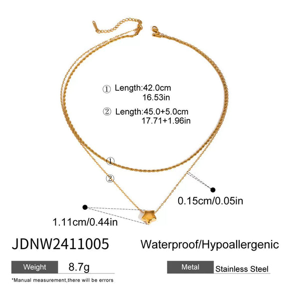 Pendant Necklace Stainless Steel Titanium Steel Geometric Fivepointed Star Electroplating