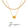 Pendant Necklace Stainless Steel Titanium Steel Geometric Fivepointed Star Electroplating