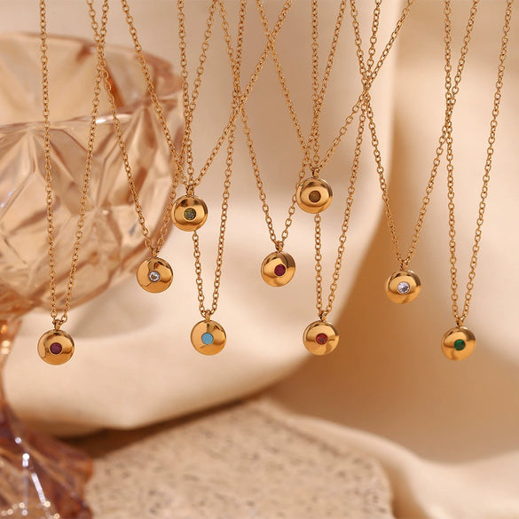 Pendant Necklace Stainless Steel Titanium Steel Geometric 18K Gold Plated For Women