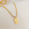 Pendant Necklace Stainless Steel Titanium Steel Geometric Letters Numbers Text Electroplated Minimalist Style