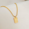 Pendant Necklace Stainless Steel Titanium Steel Geometric Letters Numbers Text Electroplated Minimalist Style