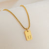 Pendant Necklace Stainless Steel Titanium Steel Geometric Letters Numbers Text Electroplated Minimalist Style