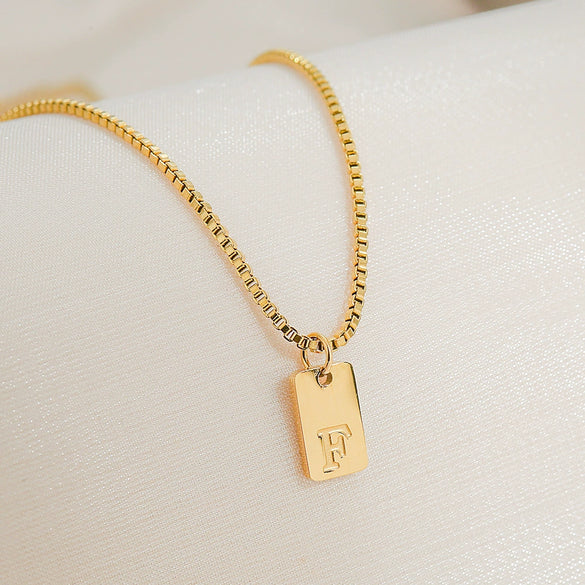 Pendant Necklace Stainless Steel Titanium Steel Geometric Letters Numbers Text Electroplated Minimalist Style
