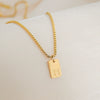 Pendant Necklace Stainless Steel Titanium Steel Geometric Letters Numbers Text Electroplated Minimalist Style
