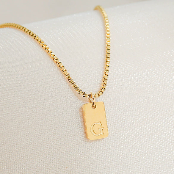 Pendant Necklace Stainless Steel Titanium Steel Geometric Letters Numbers Text Electroplated Minimalist Style