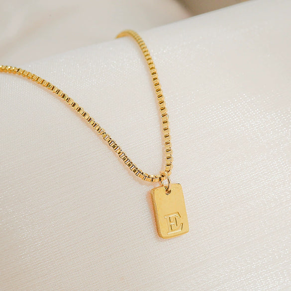 Pendant Necklace Stainless Steel Titanium Steel Geometric Letters Numbers Text Electroplated
