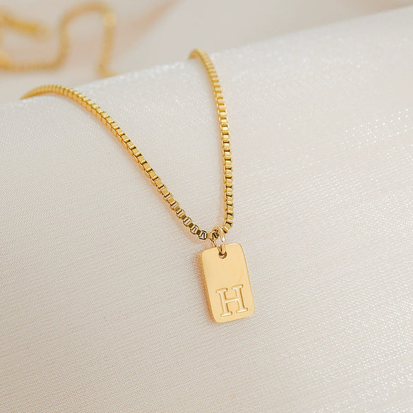 Pendant Necklace Stainless Steel Titanium Steel Geometric Letters Numbers Text Electroplated