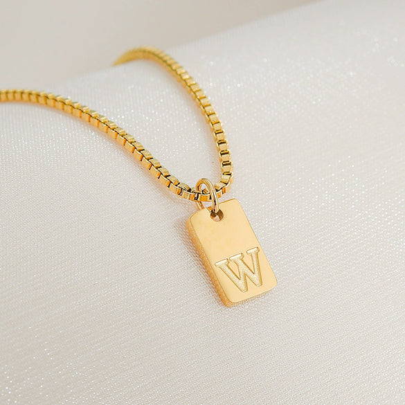 Pendant Necklace Stainless Steel Titanium Steel Geometric Letters Numbers Text Electroplated