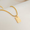 Pendant Necklace Stainless Steel Titanium Steel Geometric Letters Numbers Text Electroplated
