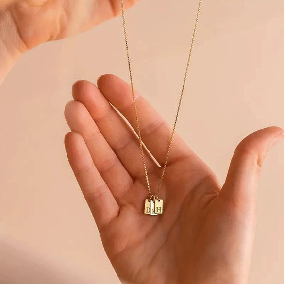Pendant Necklace Stainless Steel Titanium Steel Geometric Letters Numbers Text Electroplated