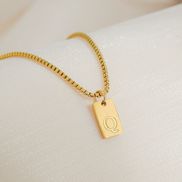 Pendant Necklace Stainless Steel Titanium Steel Geometric Letters Numbers Text Electroplated