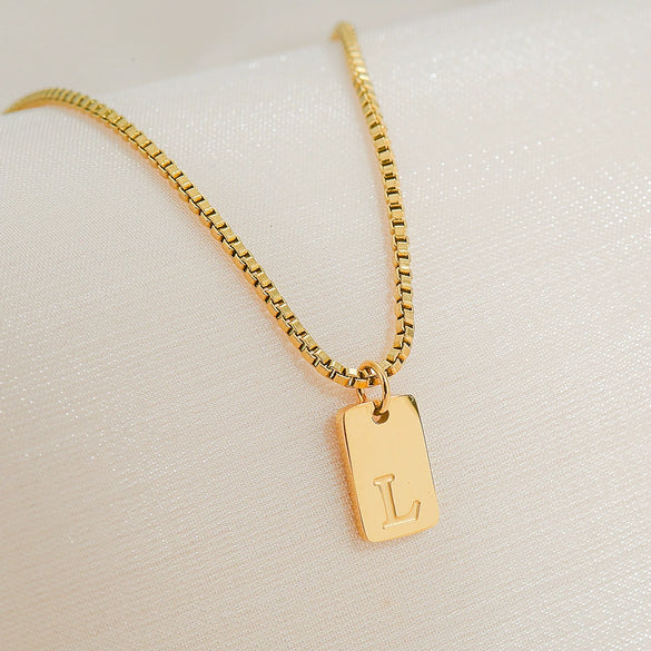 Pendant Necklace Stainless Steel Titanium Steel Geometric Letters Numbers Text Electroplated