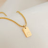 Pendant Necklace Stainless Steel Titanium Steel Geometric Letters Numbers Text Electroplated