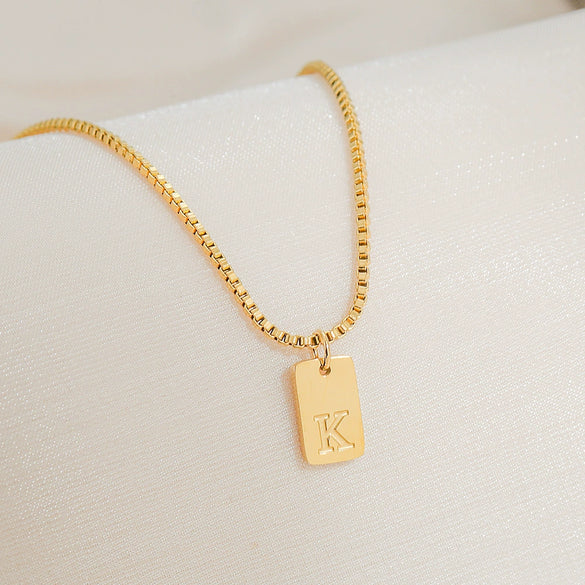 Pendant Necklace Stainless Steel Titanium Steel Geometric Letters Numbers Text Electroplated