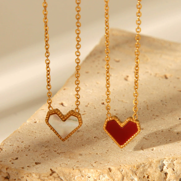 Pendant Necklace Stainless Steel Titanium Steel Love Geometric Heart Electroplated