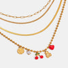 Pendant Necklace Stainless Steel Titanium Steel Rhinestone Geometric Fruit Heart Oildropped Electroplated Design