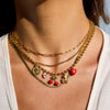 Pendant Necklace Stainless Steel Titanium Steel Rhinestone Geometric Fruit Heart Oildropped Electroplated Design