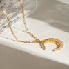 Pendant Necklace Stainless Steel Titanium Steel Rhinestone Geometric Ins Style Electroplating