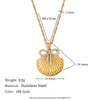Pendant Necklace Stainless Steel Titanium Steel Scallop Embedded Starfish Bow Electroplating Women