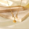 Pendant Necklace Stainless Steel Titanium Steel Starfish Shell Zircon Geometric Electroplating Design For Women