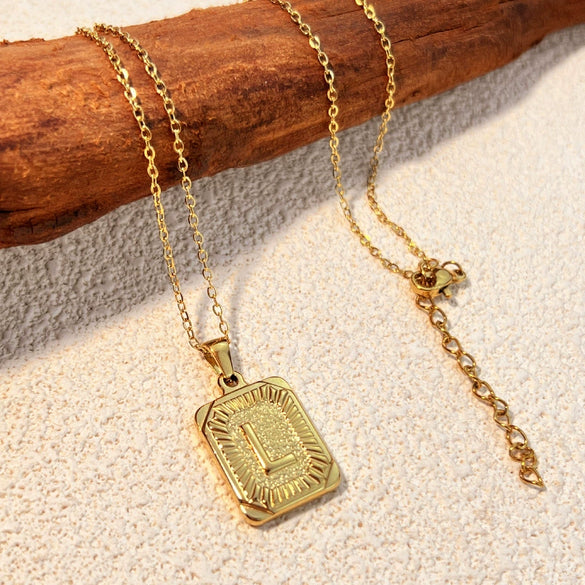 Pendant Necklace Stainless Steel Titanium Steel U Shaped Letter Vintage Hip Hop Style Unisex Electroplating