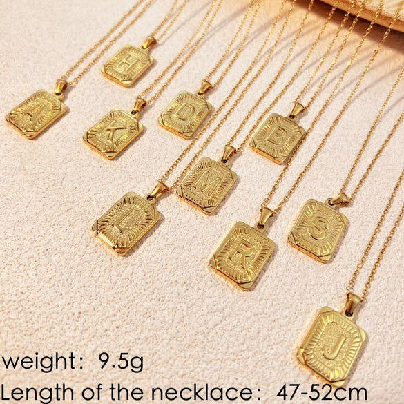 Pendant Necklace Stainless Steel Titanium Steel U Shaped Letter Vintage Hip Hop Style Unisex Electroplating