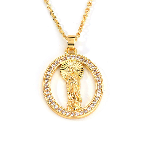 Pendant Necklace Stainless Steel Virgin Copper Inlaid Zirconium Retro Fashion Heart Shape Letters Numbers Text Electroplating