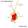 Pendant Necklace 316L Stainless Steel Zircon Drip Oil Geometric Electroplated Light Luxury Female