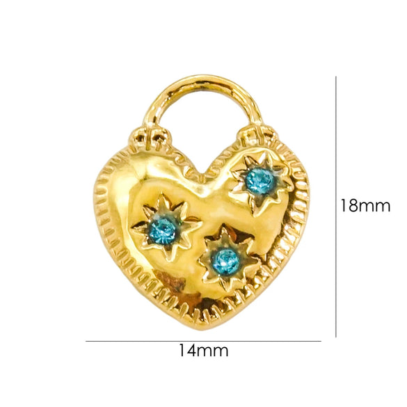 Pendant Necklace Stainless Steel Zircon Love Heart Shape Electroplating