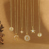 Pendant Necklace Starfish Animal Zodiac Copper Mixed Gemstone Setting Electroplating O Word Chain Design