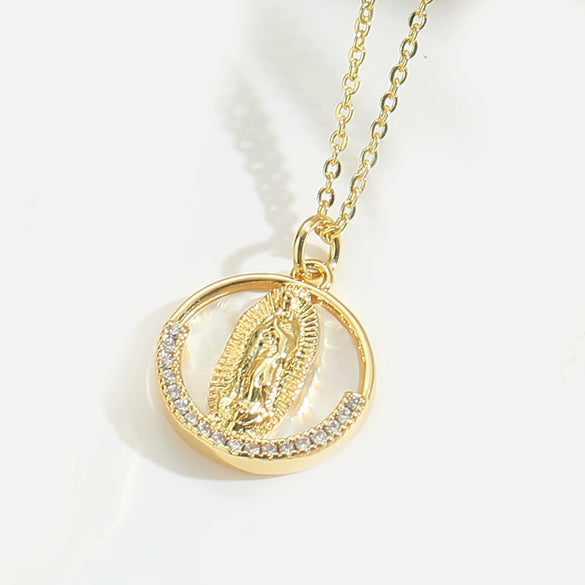 Pendant Necklace Starfish Animal Zodiac Copper Mixed Gemstone Setting Electroplating O Word Chain Design