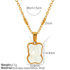 Pendant Necklace 316L Stainless Steel Bear White Shellfish Style Electroplated Jewelry