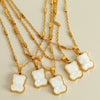 Pendant Necklace 316L Stainless Steel Bear White Shellfish Style Electroplated Jewelry