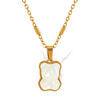 Pendant Necklace 316L Stainless Steel Bear White Shellfish Style Electroplated Jewelry