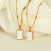 Pendant Necklace 316L Stainless Steel Bear White Shellfish Style Electroplated Jewelry