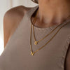 Pendant Necklace Titanium Steel Box Chain Letter Style Electroplating For Women
