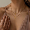 Pendant Necklace Titanium Steel Box Chain Letter Style Electroplating For Women