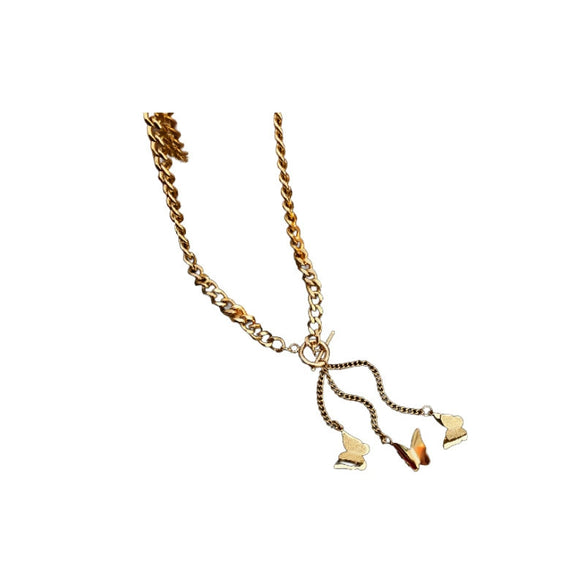 Pendant Necklace Titanium Steel Electroplated Moon Love Letters Numbers Text Clavicle Chain