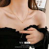 Pendant Necklace Titanium Steel Electroplated Moon Love Letters Numbers Text Clavicle Chain