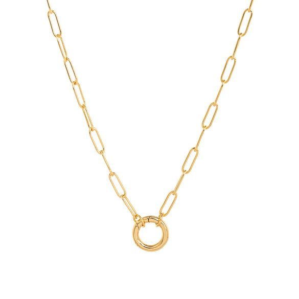 Pendant Necklace Titanium Steel Geometric Electroplated Retro Pearl