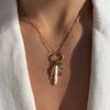 Pendant Necklace Titanium Steel Geometric Electroplated Retro Pearl