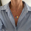 Pendant Necklace Titanium Steel Geometric Electroplated Retro Pearl