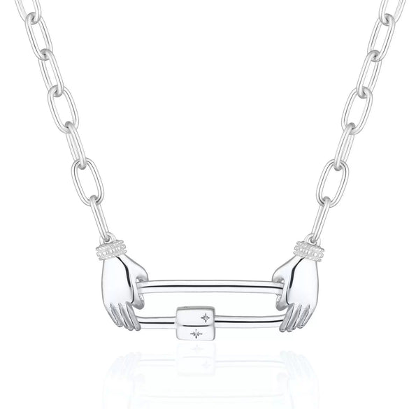 Pendant Necklace Titanium Steel Geometric Electroplated Retro Pearl