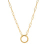 Pendant Necklace Titanium Steel Geometric Electroplated Retro Pearl