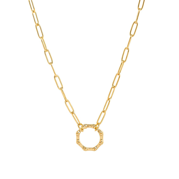 Pendant Necklace Titanium Steel Geometric Electroplated Retro Pearl
